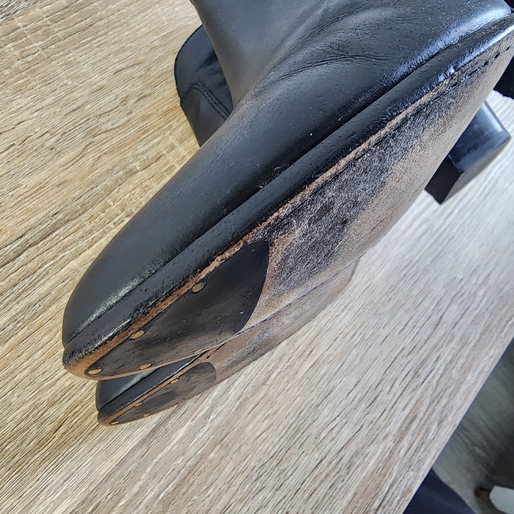 FRYE Black Leather Ankle Zip Boots 10 M - Picture 13 of 16